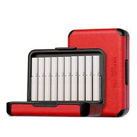 UMYMAYDO1 20 Holes PU Case Portable Cigarette Storage Box for IQOS Fiit Marlboro Heets Series Full Protective The Aroma of Cigarettes from Anti-Collision, Dust, Scratch(Red)