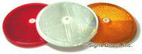 White 3-1/4" diameter reflector buttons, Color=White