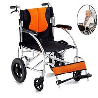 Folding wheelchair Self-propelled Wheelchairs-lightweight Aluminum Folding Wheelchairs For The Elderly And Disabled Care Wheelchairs With Attendant Brakes-suitable For Indoor And Outdoor Use Orange We
