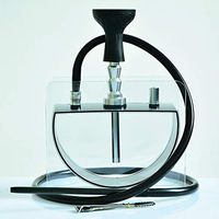 BuBu-Fu Hookah Set, Micro Modern Acrylic Cube Hookah Semicircular Pot Hose Hookah Combo Kit Set Arab Glass Hookah Set 2 Hose Hookah