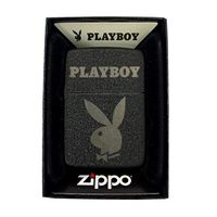Zippo Custom Lighter - Black Crackle Playboy Bunny Logo Design Magazine