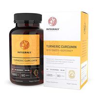 Integrals Organic Turmeric Curcumin Pills with Ginger + Bioperine | Potent 550mg of Turmeric Root in Every Vegan Capsule. Natural Anti-Inflammatory Antioxidant Antifungal Relieves Pain Boosts Immunity