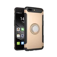 Shell for OnePlus 5 case, TPU + PC Double Protective Cover Carbon Fiber Non-Slip Compatible Magnetic car Phone case Millet for OnePlus 5 (Gold)