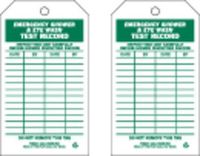 Emer Sh & Eye Wash Test Rcd Tag, PK100