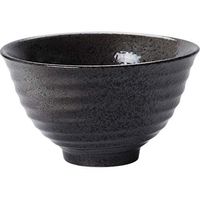 Bowl Bowls Dishware Japanese style coarse ceramic bowl, household ceramic tableware thread black high rice porridge noodle soup salad bowl [5 inches] for kitchen restaurant gifts Household tableware,
