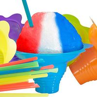 Super Cute Flower Cups and Spoon Straws Combo 50Pk. Colorful, Leak Proof Small Bowls Are Perfect Snow Cone Supply for Kids Birthday Party or Summer Cookout. Great For Shaved Ice, Snacks or Ice Cream