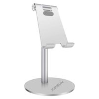 Joinrun Adjustable Tablet Stand Telescopic Adjustable Cell Phone Stand Holder,Multi Angle Stand Compatible with iPhone Smart Cell Phone/Tablet/iPad(4-13 inch) (Silver)