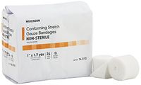 McKesson 16-010 Conforming Stretch Gauze Bandage, Non-sterile, Self-Adhesive, 1" W x 1.7yd. L, 1" Width, 61.2" Length (Pack of 96)