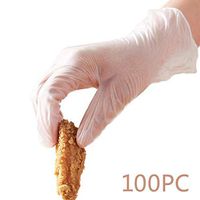 Vinyl Disposable Clear Gloves Examination Gloves Latex Free Rubber | Disposable, Ultra-Strong, Clear | Fluid, Exam, Healthcare, Food Handling Use | No Powder 100 PCS (L)