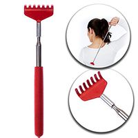 Metal Backscratcher Extendable Telescopic Back Scratcher Portable Scratching Device in Red Color