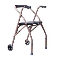 Rolling Walkers Walkers Walking Frame Brown Walker Upright Walker Wheelchairs Folding Lightweight 546580cm Walker Walkers of The Elderly Walking Frame with Wheels