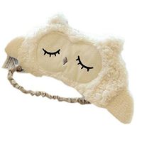 Ayygiftideas Lambs Wool Patch Eye Mask Eyeshade Cover Cute Sleeping Blinder