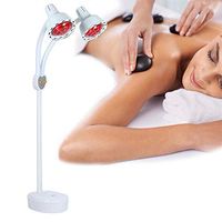 Double Head Infrared Lamp Therapy for Pain Adjustable Heat Red Light Floor Stand Flexible Arm for Massage Skin Care Muscle Body Therapy Pain Relief, 275W2