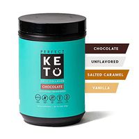 Perfect Keto Collagen Peptides Protein Powder with MCT Oil - Grassfed, GF, Multi Supplement, Best for Ketogenic Diets, Use in Coffee, Shakes for Women & Men – Chocolate
