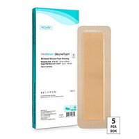 MedVanceTM Silicone - Bordered Silicone Adhesive Foam Dressing Size 4"x 12" (2.4"x10.4" Pad) Box of 5 dressings