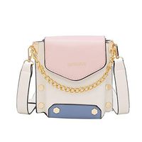 Womens Colorful Leather Crossbody Messenger Shoulder Cosmetic Bag Hasp Waterproof Shopping Working Dating Handbag (Beige, One)