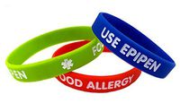 Kids Silicone Medical ID Bracelets - 3 Pack - Food Allergy