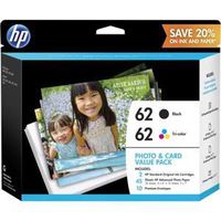 HP 62 | 2 Ink Cartridges | Black, Tri-color | C2P04AN C2P06AN