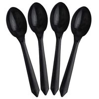 Frozen Dessert Supplies Black Ice Cream Spoons, 5.75 inch Dessert Party Spoons - Medium-weight, Great Quality, Fast Shipping! 100 Count
