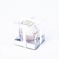 Clear Plastic Cupcake Box With Gift Ribbon, Lace Cupcake Wrapper, Lovely Stickers and Silver Inserts Wedding Party Favor Boxes 3.5 Inch -12 Sets