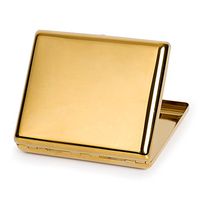 Pure Copper Metal Cigarette Case Holder Box Cardcase Holds 20 Cigarettes for 100's Cigarettes (Gold)