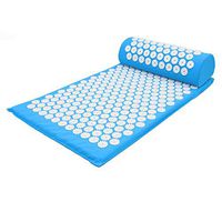 Xuan Yu Massage Wellness Therapy Massage Mat Shakti Mat Acupressure Relieve Back Body Pain Spike Mat Acupressure Mat for Massage Yoga Mat with Pillow (Color : Sky Blue)