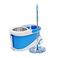 MOP Spinning and Bucket Cleaning Set Hangable with Pulley Double Drive Adjustable Household Blue Head2