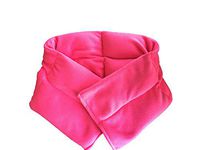 Hot Therapy Neck & Shoulder Wrap- Unscented- Flaxseed - Microwavable - Moist Heat- XL -Heavy Density (Pink)
