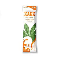 6 Packs (12 Total Wraps) Zagz Flavored Hemp Wraps, Tropic Trip Flavor + Beamer Smoke Sticker