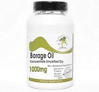 Borage Oil Concentrate Emulsified Dry 1000mg ~ 200 Capsules - No Additives ~ Naturetition Supplements