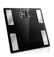 Vivitar PS-V163-B Body Analysis Digital Bathroom Scale With An Easy To Read LCD Display Wireless Weight Smart Body Fat Scale Sleek Tempered Glass Platform, Large Display, 400 Pounds, Black
