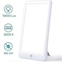 Microdermabrasion SAD Light Therapy Lamp 10000 Lux 3 Brightness Levels with UV-Free Collapsible Support Frame Home/Office Use,Emotion Control lamp,Bionic Sun Lamp,Therapy Light Fauay