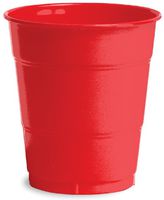 Creative Converting 28114671 Touch of Color Premium Plastic Cups Party Supplies, 12oz, Classic Red