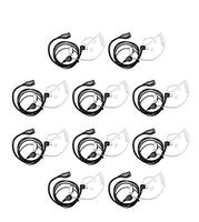 10Pcs Xfox M2PE1210 PTT Clear Acoustic Coil Tube Earpiece Motorola 2Pin Police Earphone with Push to Talk & Line Mic Headset for Motorola Two Way Radio Walkie Talkie Devices required 2 Pin