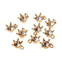 10pcs Wholesale Crystal Crown Charms Pendants Jewelry Findings Gold 12x15mm Woman Pretty Beautiful Bright For gift Lovely Cheap Elegant Women Womens Comfortable
