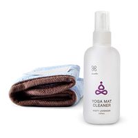 Yoga Mat Cleaner Spray - Natural Yoga Mat Cleaner with Herb Essential Oil, Free Microfiber Cleaning Towel, No Slippery Residue, Cleans, Safe for All Types of Yoga Mats (1. Misty Lavender)