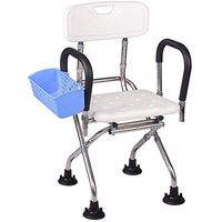 ZHAO XIN Height Adjustable Shower Stool, Shower Chair, Bathroom Seat with Detachable Armrest Bathing Aid for Elderly, Disabled, and Handicapped, Bath Seat Bench with Support Up to 180kg (Color : B)