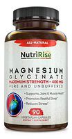 Magnesium Glycinate 400mg - 100% Pure. No-Laxative-Effect. Maximum Absorption, Fully Reacted & Not Buffered. Powerful Anxiety, Stress & Sleep Relief Support. Best Supplement for Headaches & Leg Cramps