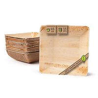 Naturally Chic Palm Leaf Compostable Bowls | 7" Square Deep Profile Biodegradable Disposable Large Dinnerware Set - Eco Friendly - Bowls for Weddings, Parties, BBQs, Events (25 Pack)