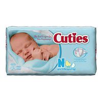 Cuties Baby Diaper CR0001 Newborn Case of 168, Fun Graphics Print