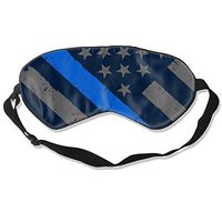O-X_X-O Retro Police Officer Flag Silk Sleep Mask & Blindfold Soft Eye Mask with Adjustable Head Strap Deep Rest Eye Masks for Sleeping Night Eyeshade Eye Cover for Travel Shift Work & Meditation