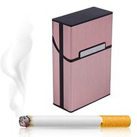 COPYLOVE Aluminum Metal Cigar Cigarette Box, Light Aluminum Cigarette Tobacco Holder Aluminum Pocket Box Container (Rose Gold)