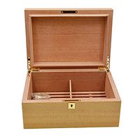 Wooden Box Spanish Cedar Wood Large Capacity Double Mesh Rack Tray Cigar Humidor