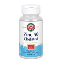 KAL Zinc 50 Amino Acid Chelate | Healthy Metabolism & Immune Function Support | Chelated for Absorption | 90ct, 90 Serv.