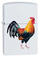 Zippo Lighter: Rooster - White Matte 79473
