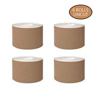 BLJ Kinesiology Tape Latex Free Physio Tape, Breathable Muscle Tape, Water Resistant Sports Tape for Knee, Elbow & Shoulder (2in/16.4ft, 4 Uncut Rolls, Beige)