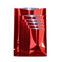 100Pcs Glossy Metallic Mylar Foil Open Top Sealable Bags For Cosmetic Mask Samples Pack Flat Bottom Aluminum Foil Vacuum Pouch Food Grade Storage Bag (Red, 7x10cm (2.76"x3.94"))