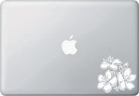 Cherry Blossom Corner - Macbook or Laptop Vinyl Decal Sticker - Copyright © Yadda-Yadda Design Co. (3.5"w x 3"h) (RIGHT) (WHITE)