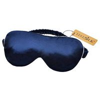 LULUSILK Double-Side Silk Sleep Eye Mask Blindfold with Strap, Smooth Eye Cover Eyeshade with Border for Men,Women or Kids(Navy)