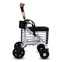 Walkers for Seniors with Seat 4 Wheels Walking Rollator, Folding Mobility Walking Aid, Height Adjustable Seat and Underside Shopping Basket Elderly Walker Rolling Walkers